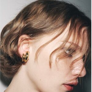 Zara Gold Double Hoop Earrings